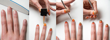 Polka Dots nail Art design
