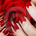 Red Crescent Moon Nail Art