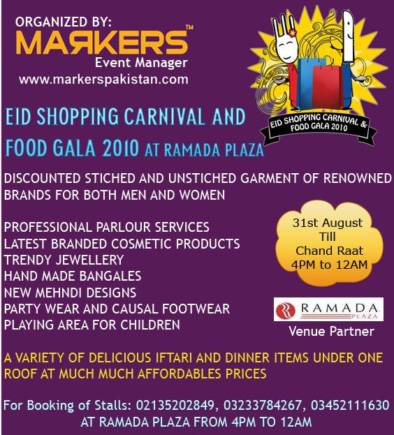 Eid shopping festival and food gala 2010 for pakistan flood victims charity