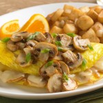 High Protein Breakfast- Chicken Omelette with Sauteed Mushrooms