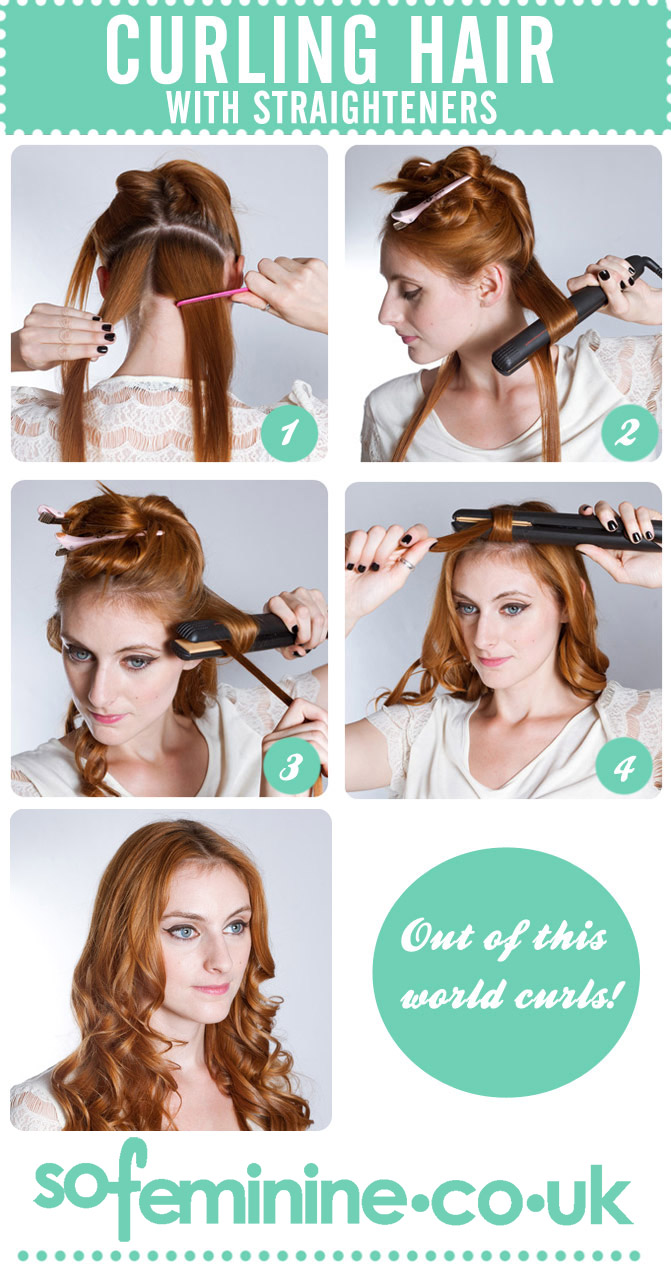 Step by step guide to curl hair with straighteners Rewaj